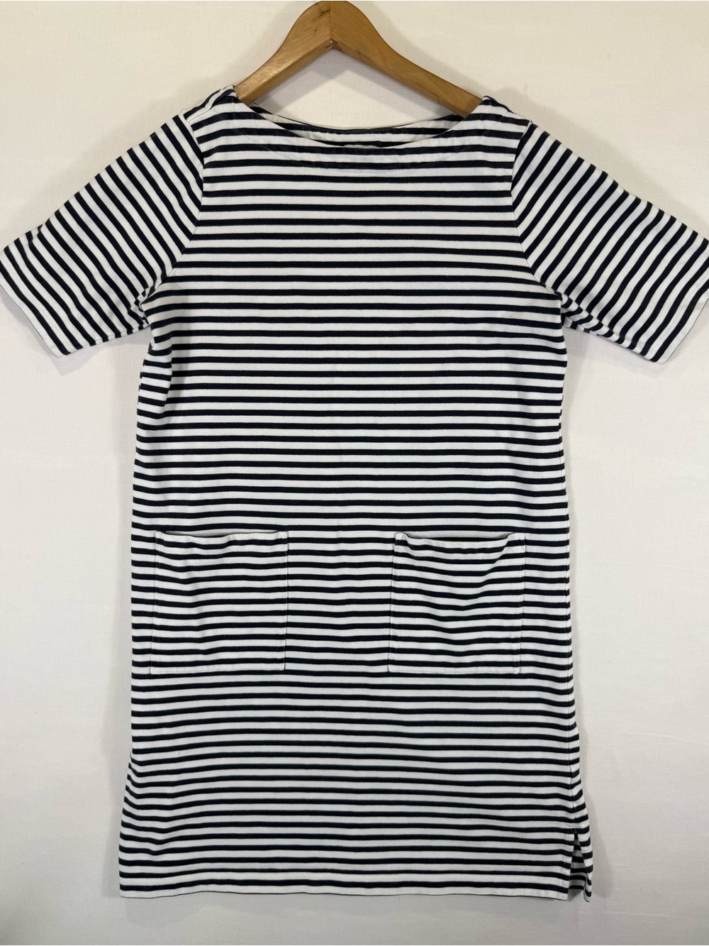 J. Jill Black & White Striped Shift Pocket Tee Dress